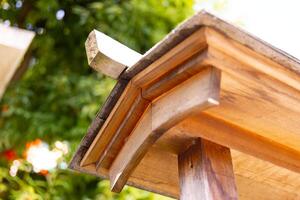 A Japanese traditonal roof at Tomioka Shrine photo