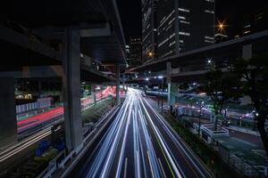 A night neon street in Roppongi wide shot photo