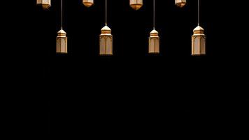 3D Render Ramadan Animation Background with lantern, mosque, and islamic ornaments video