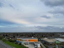 Aerial View of Bedford City of Bedfordshire, England UK During Windy and Cloudy Day. April 5th, 2024 photo