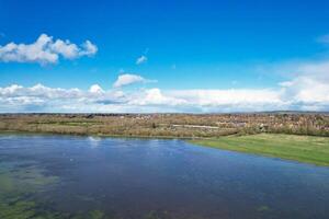 Aerial View of River Thames at Central Oxford Historical City of England UK. March 23rd, 2024 photo