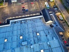 Aerial Night View of Illuminated Central Aylesbury Town of England United Kingdom. April 1st, 2024 photo