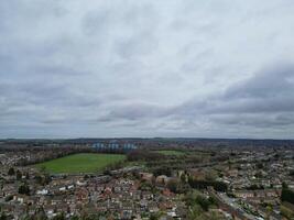 Aerial View of Residential Estate at  North Luton City of England UK. March 19th, 2024 photo