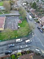 Aerial View of Residential Estate at Luton City of England During Sunset. United Kingdom. March 17th, 2024 photo