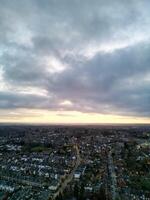 High Angle View of Illuminated Central Harpenden Town of England During Night. United Kingdom. March 16th, 2024 photo