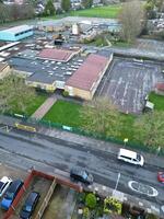 Aerial View of Residential Estate at Luton City of England During Sunset. United Kingdom. March 17th, 2024 photo