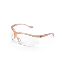 Brown Plastic Medical Safety Glasses PNG 3D Rendering