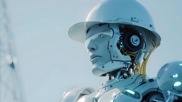 ai generado el robot, el androide, es Listo a realizar trabajo funciones ai generado foto