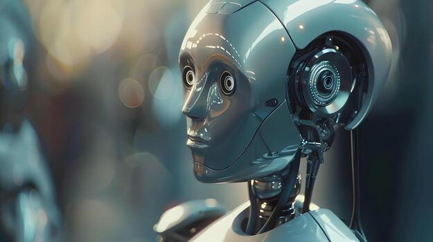 ai generado el robot, el androide, es Listo a realizar trabajo funciones ai generado foto