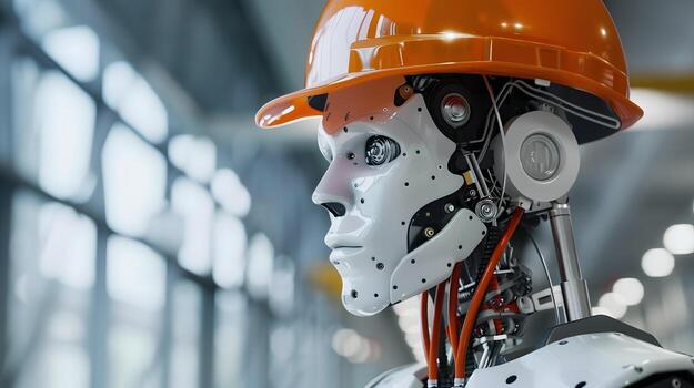 ai generado el robot, el androide, es Listo a realizar trabajo funciones ai generado foto