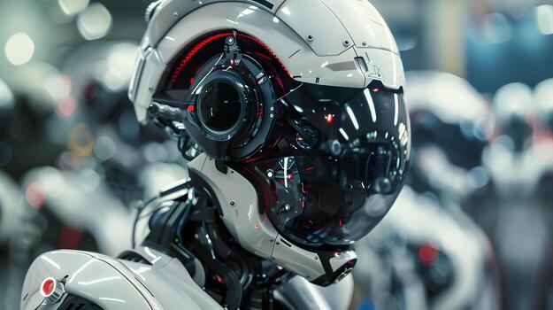 AI generated The robot, the android, is ready to perform work functions. AI Generated photo