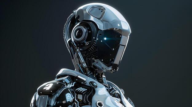 AI generated The robot, the android, is ready to perform work functions. AI Generated photo