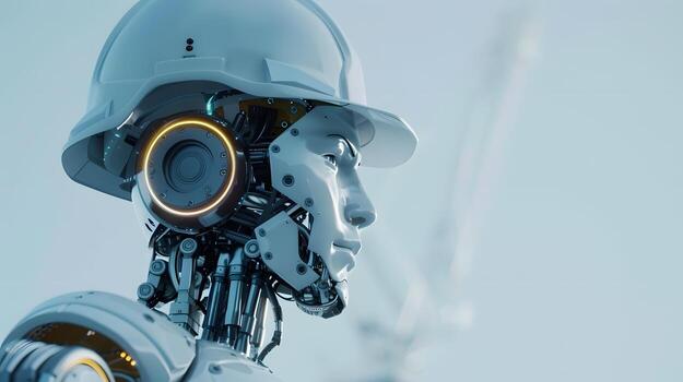 ai generado el robot, el androide, es Listo a realizar trabajo funciones ai generado foto