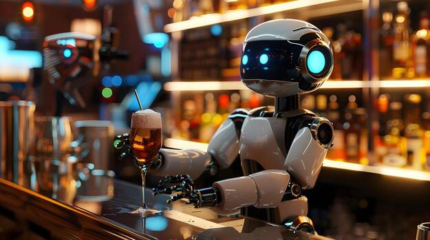 ai generado el robot, el androide, es Listo a realizar trabajo funciones ai generado foto