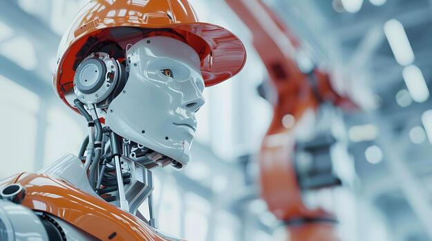 ai generado el robot, el androide, es Listo a realizar trabajo funciones ai generado foto