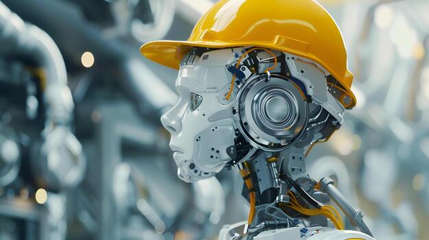 ai generado el robot, el androide, es Listo a realizar trabajo funciones ai generado foto