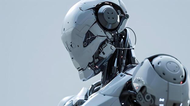 AI generated The robot, the android, is ready to perform work functions. AI Generated photo