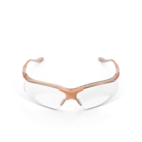 Brown Plastic Medical Safety Glasses PNG 3D Rendering