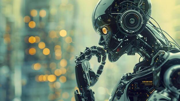 ai generado el robot, el androide, es Listo a realizar trabajo funciones ai generado foto