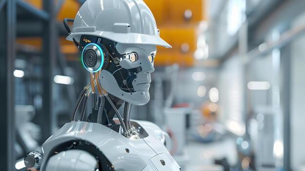 ai generado el robot, el androide, es Listo a realizar trabajo funciones ai generado foto