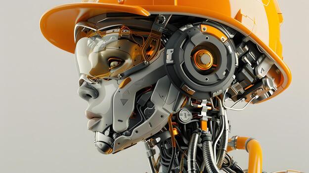 AI generated The robot, the android, is ready to perform work functions. AI Generated photo