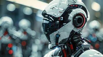 ai generado el robot, el androide, es Listo a realizar trabajo funciones ai generado foto