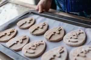 Child having fun modeling dough, authentic activity for fine motor skills development photo