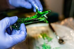 3d resin printing of a deer antler after being unhooked photo