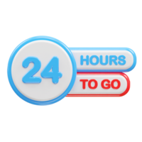24 hours to go text illustration rendering png