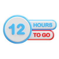 12 hours to go text illustration rendering png