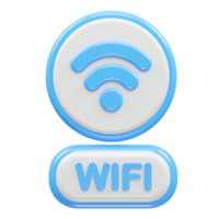 Wifi icono 3d representación ilustración png