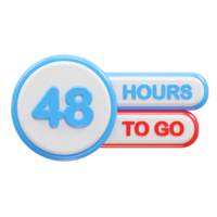 48 hours to go text illustration rendering png