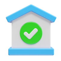 House rent icon 3d illustration rendering element png