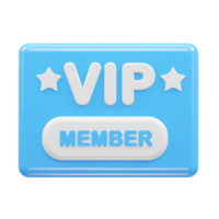 Vip icon 3d rendering element vip member icon illustration png