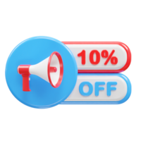 10 percent off sale text illustration 3d rendering png