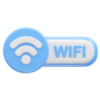 Wifi icono 3d representación ilustración png