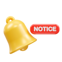 Notice icon 3d render illustration element png