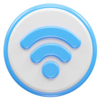 Wifi icono 3d representación ilustración png