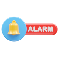 alarma icono 3d ilustración representación png