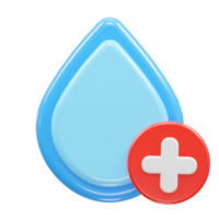 Water icon 3d rendering png