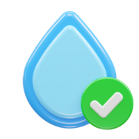 Water icon 3d rendering png