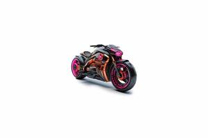 3D illustration of black motorbike isolated on white background photo