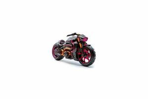 3D illustration of black motorbike isolated on white background photo