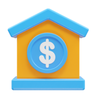 House rent icon 3d illustration rendering element png