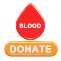 bloed icoon 3d renderen illustratie element png