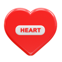 corazón icono 3d ilustración representación png