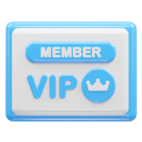 Vip icon 3d rendering element vip member icon illustration png