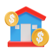 House rent icon 3d illustration rendering element png