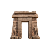 AI generated The entrance to a temple is carved into a large stone archway png