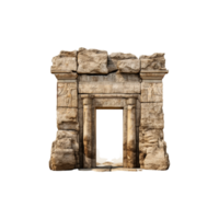ai generiert das Eingang zu ein Tempel ist geschnitzt in ein groß Stein Torbogen png